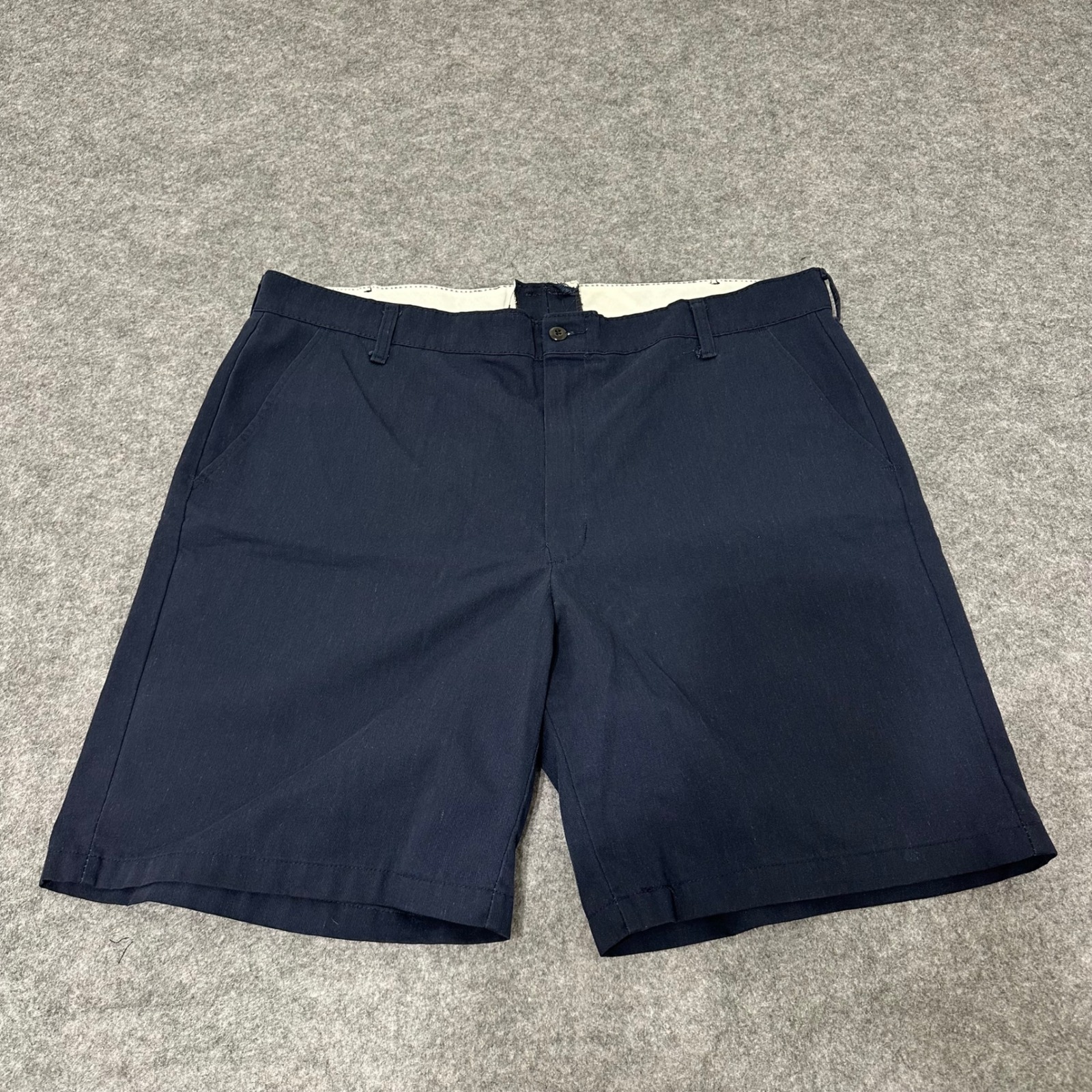 Red Kap Shorts Mens 42 Navy Blue Workwear Flat Front Twill Casual Comfort